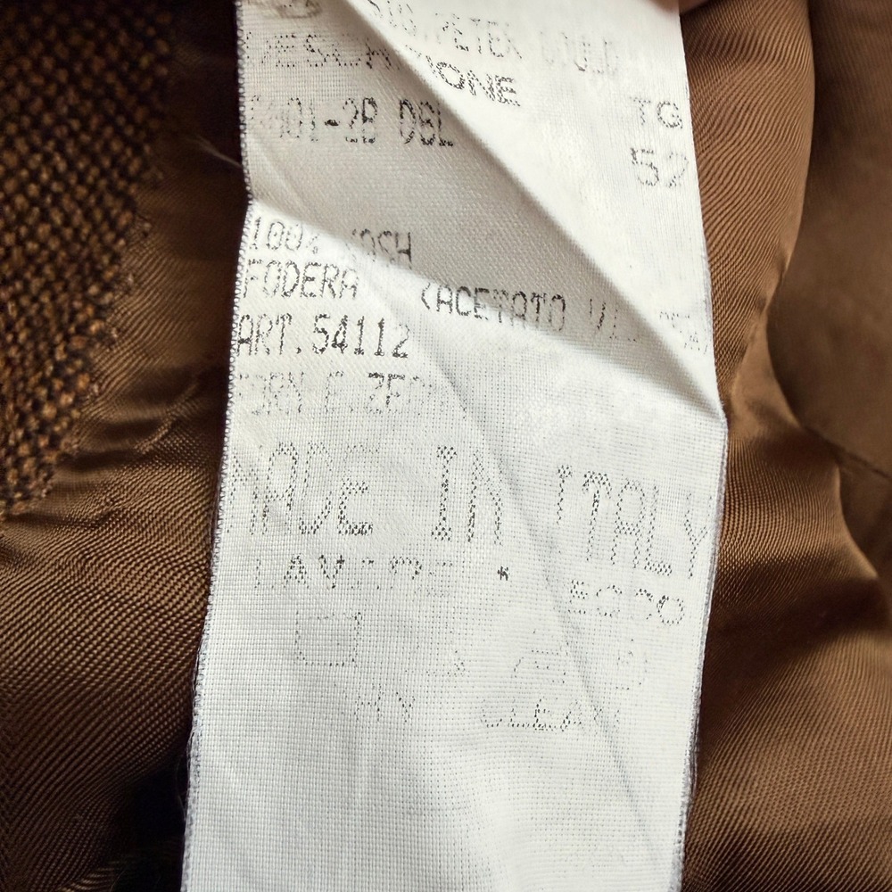 Vintage Ermenegildo Zegna Brown Cashmere Blazer Sport Coat Made in Italy 52 Mens - Picture 9 of 9